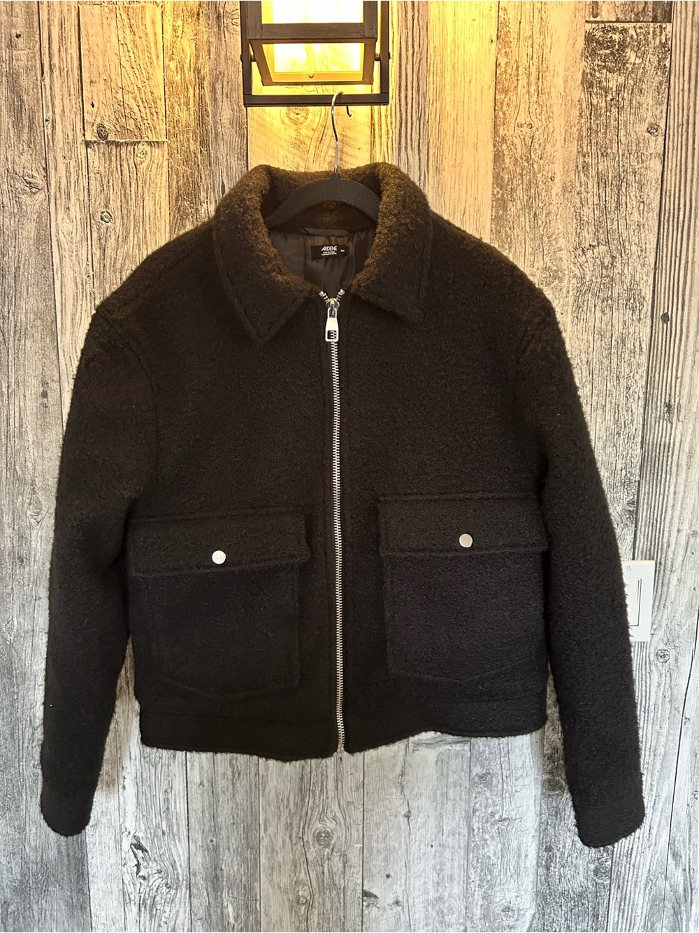 Ardene Black Sherpa Bomber Jacket